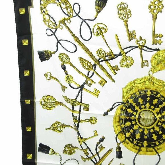 Hermes Carre90 Scarf LES CLES Key Silk Multicolor - Picture 3 of 7